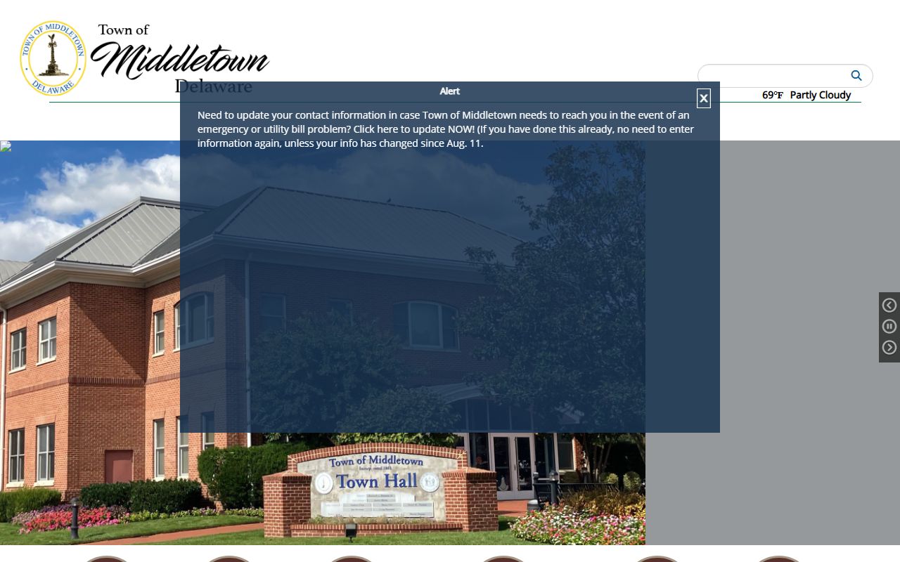 Middletown Delaware town resource page for obituary records
